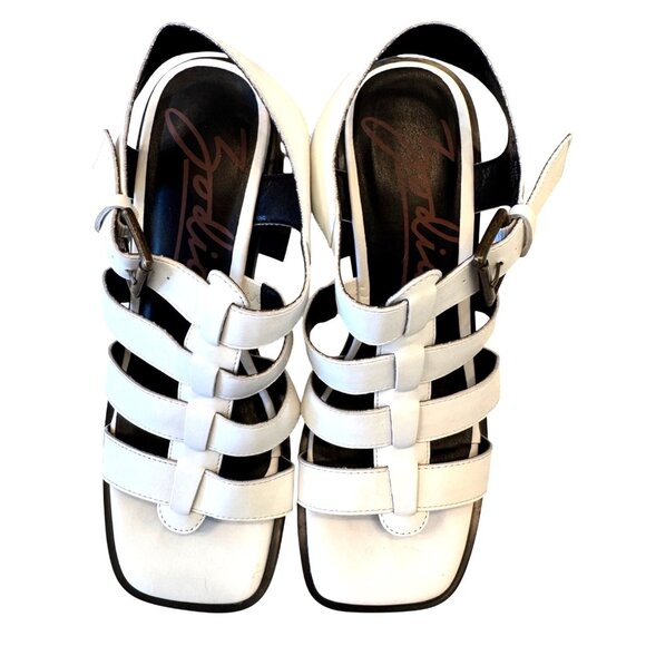 Zodiac Joleen White Strap Sandal Size 8.5 EU 39 NWOB 3" Chunky Heel - Picture 3 of 10